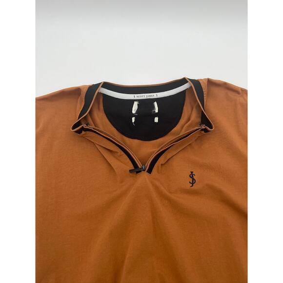 SCOTT JAMES Rust and Black Henley Shirt (Mens) - Picture 5 of 5